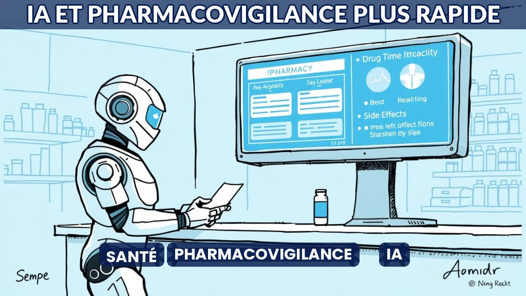 Illustration d'un système de surveillance médicale assisté par intelligence artificielle.