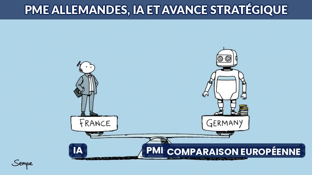 Comparaison visuelle des investissements en IA entre PME françaises et allemandes