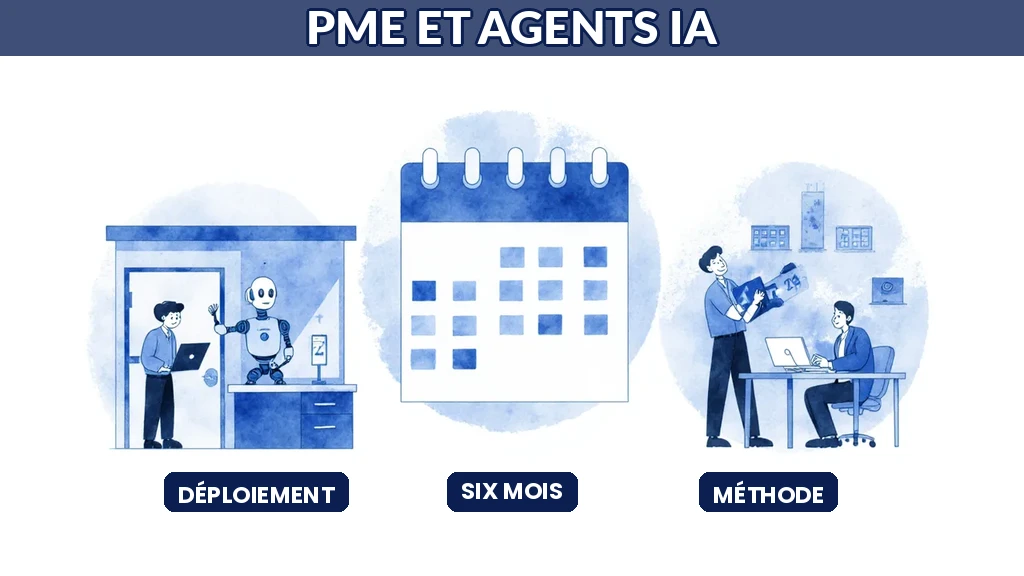 Illustration de trois PME de secteurs différents déployant avec succès des agents d'intelligence artificielle autonomes