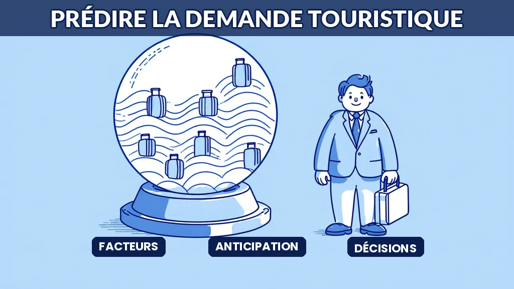 Illustration d'une IA prédisant la demande touristique pour anticiper les flux