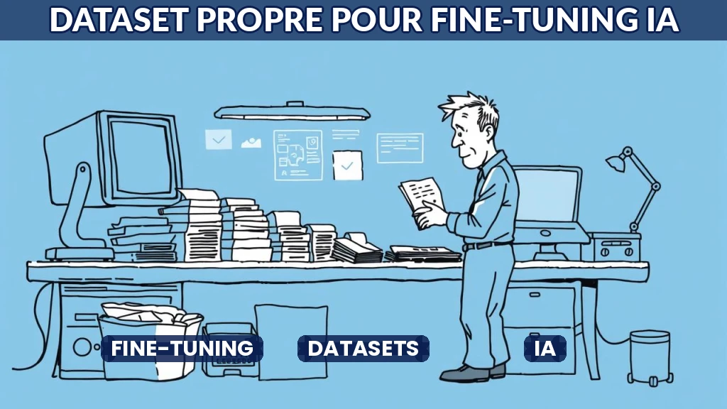 Illustration d'un dataset organisé pour le fine-tuning d'IA.
