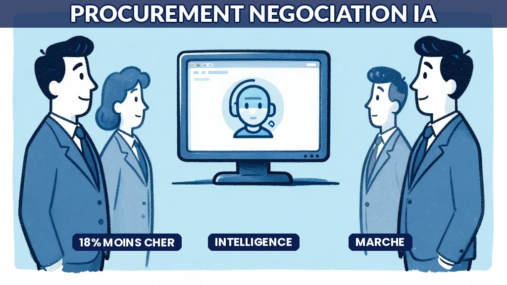 Tableau de bord procurement intelligent affichant des courbes de prix fournisseurs et des indicateurs de négociation optimisés par IA
