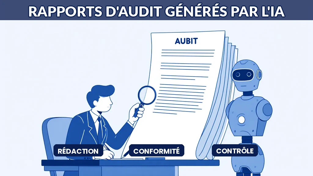 Illustration d'un grand cabinet d'audit générant ses rapports grâce à l'IA générative