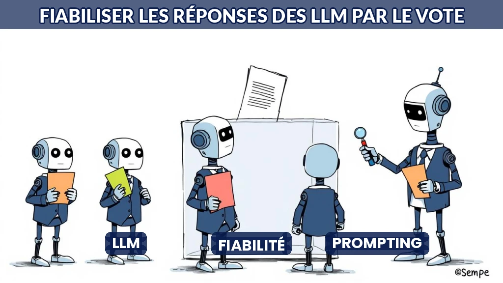 Illustration de votes majoritaires pour valider une réponse d'IA