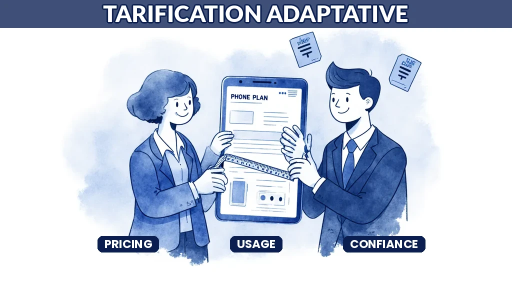 Illustration d'un opérateur télécom proposant grâce à l'IA des forfaits adaptés à l'usage réel de chaque client