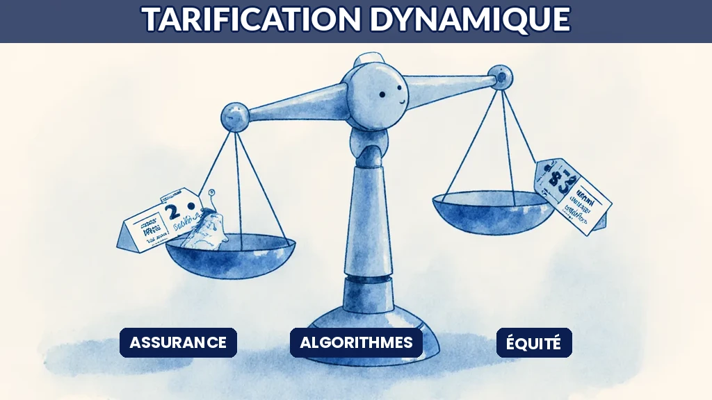 Illustration d'algorithmes d'intelligence artificielle ajustant finement la tarification de contrats d'assurance selon les profils de risque