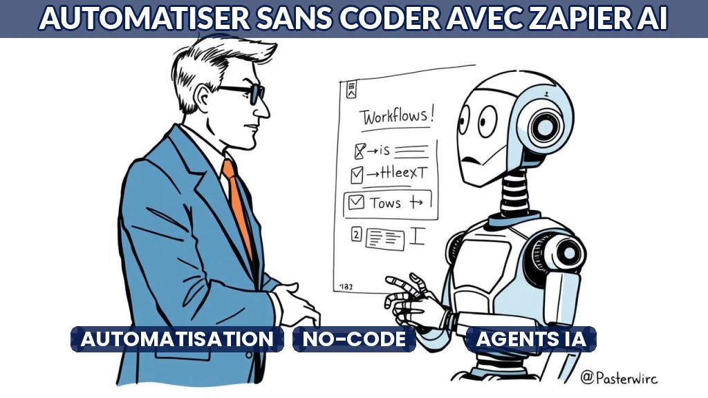 Interface Zapier avec automatisation déclenchée par une phrase en langage naturel.