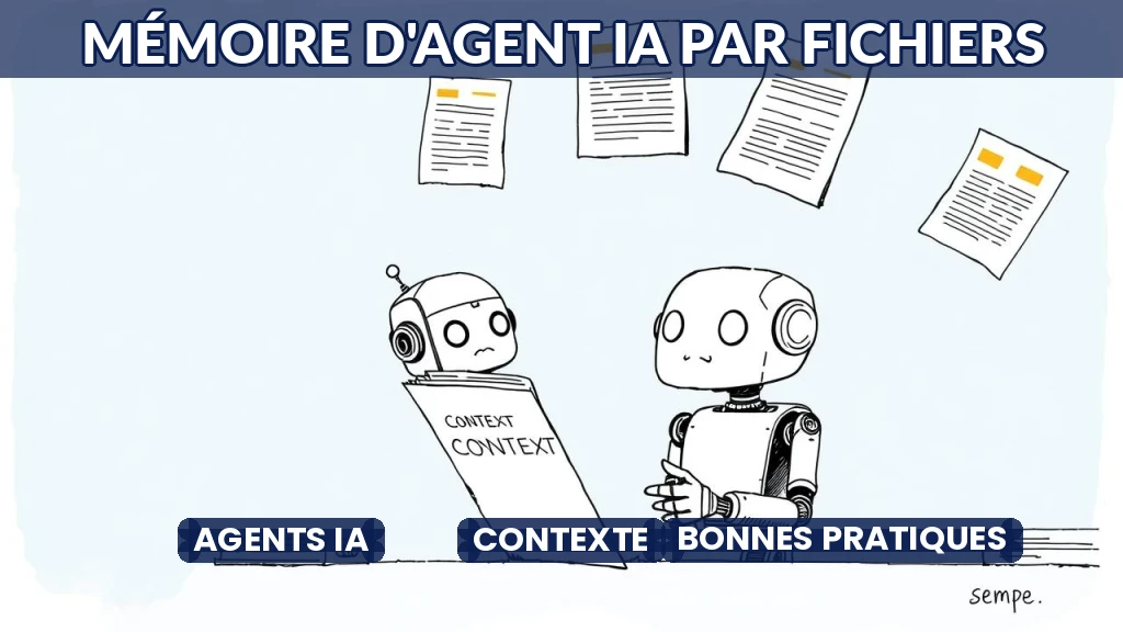 Illustration d'un agent IA consultant un fichier de contexte structuré.