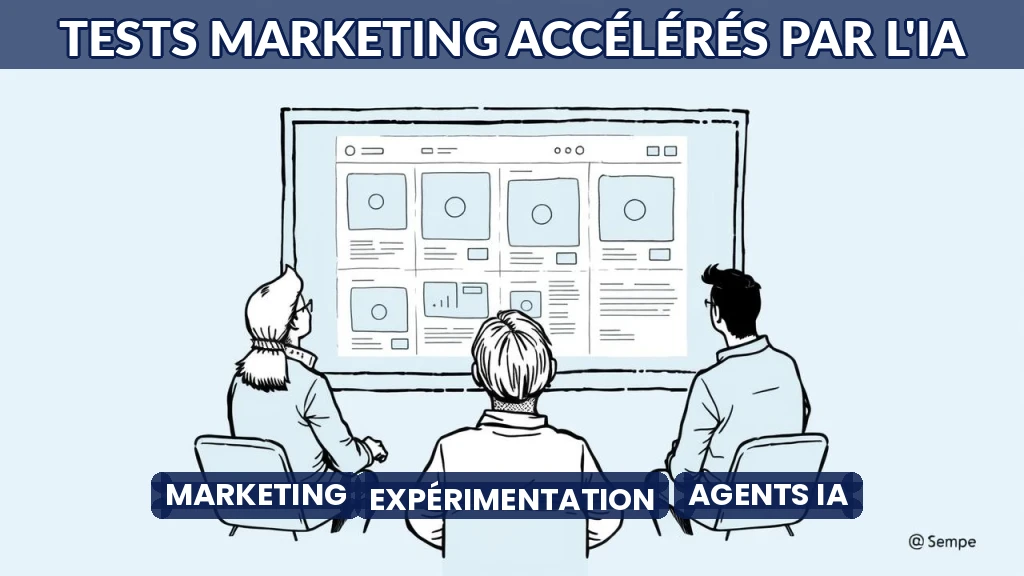 Illustration de tests marketing automatisés par intelligence artificielle.