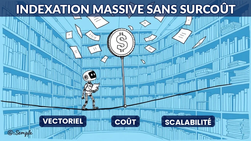Illustration d'une base de données vectorielle économe et efficace.