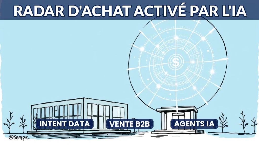 Illustration d'un radar détectant des signaux d'achat invisibles.