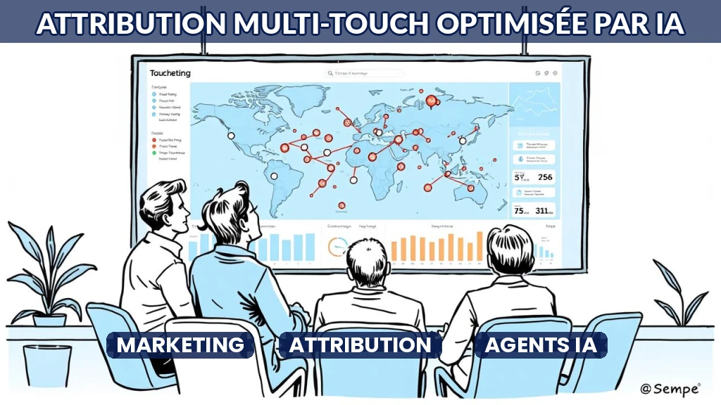 Illustration de données marketing analysées par intelligence artificielle.