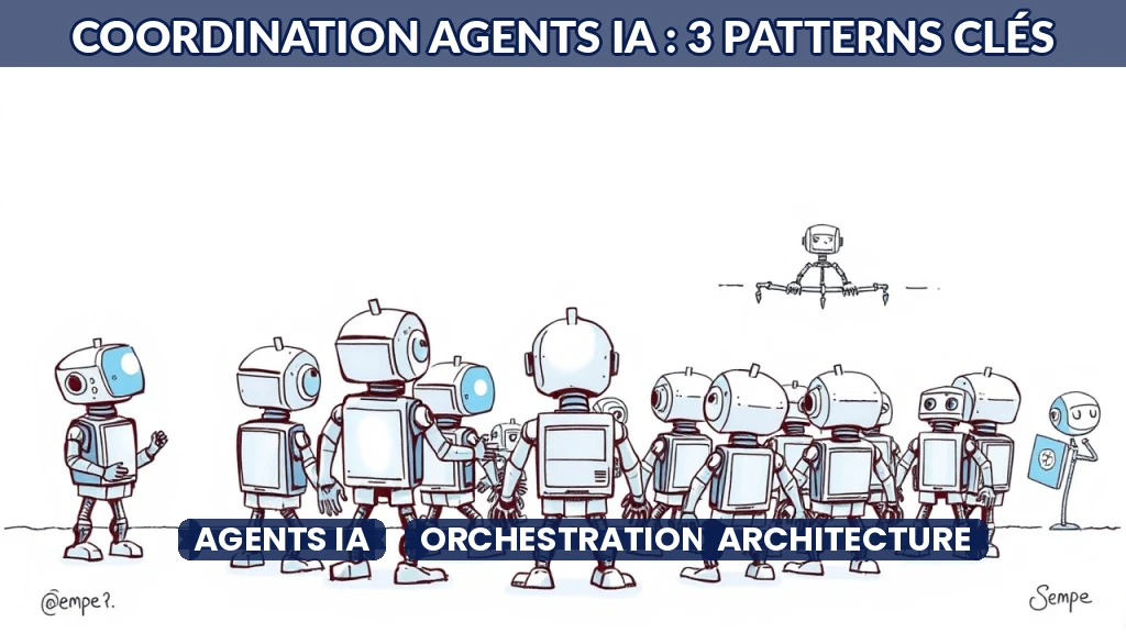 Schéma de coordination entre agents IA avec superviseur central.