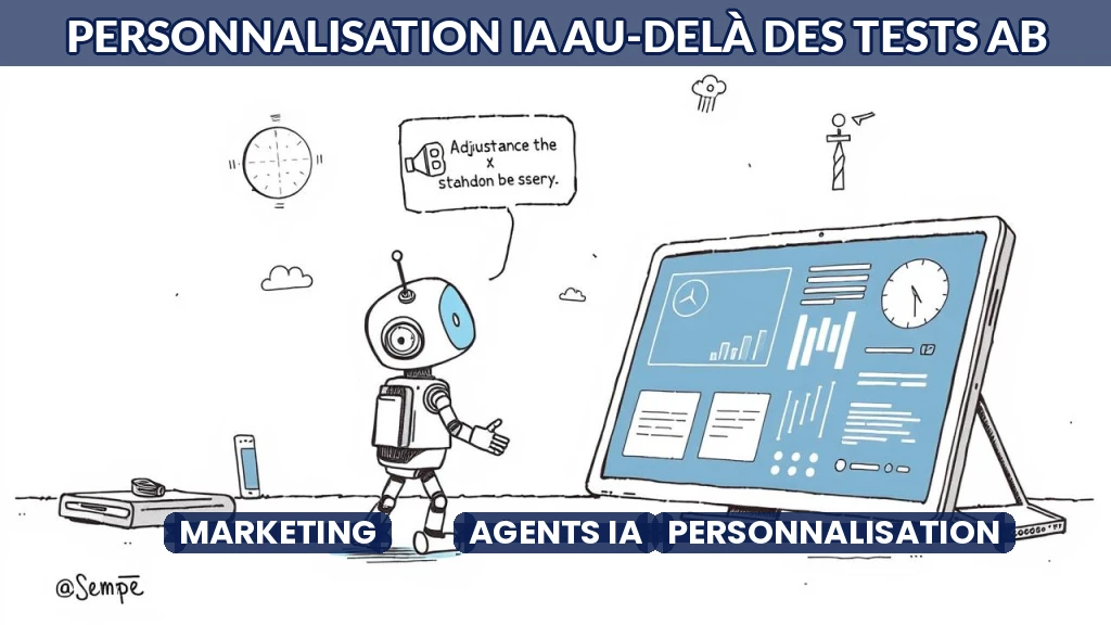 Illustration d'un agent IA ajustant dynamiquement une interface utilisateur en fonction du contexte.