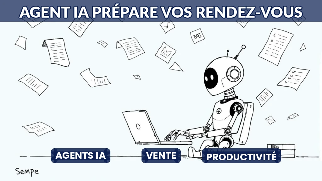 Agent IA analysant des données pour préparer un rendez-vous commercial.