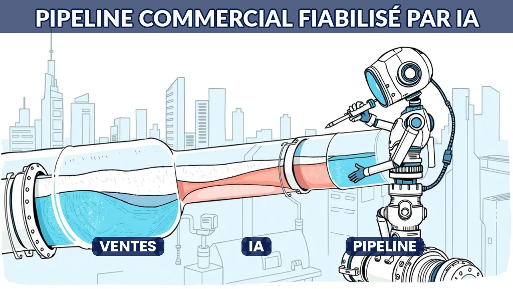 Illustration d'un pipeline commercial analysé par intelligence artificielle.