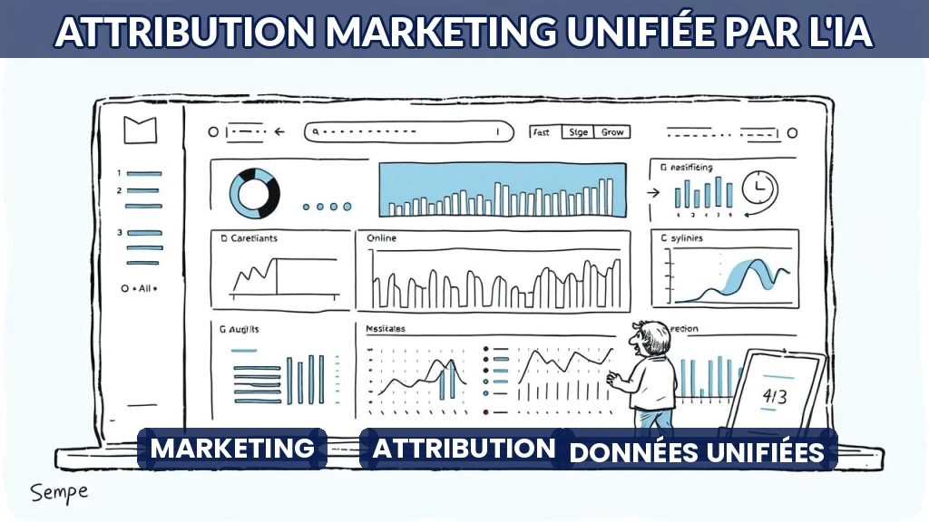 Illustration d'un tableau de bord unifiant données en ligne et hors ligne.