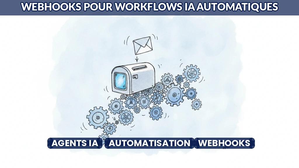 Illustration d'un flux de données déclenchant un workflow IA via webhook.