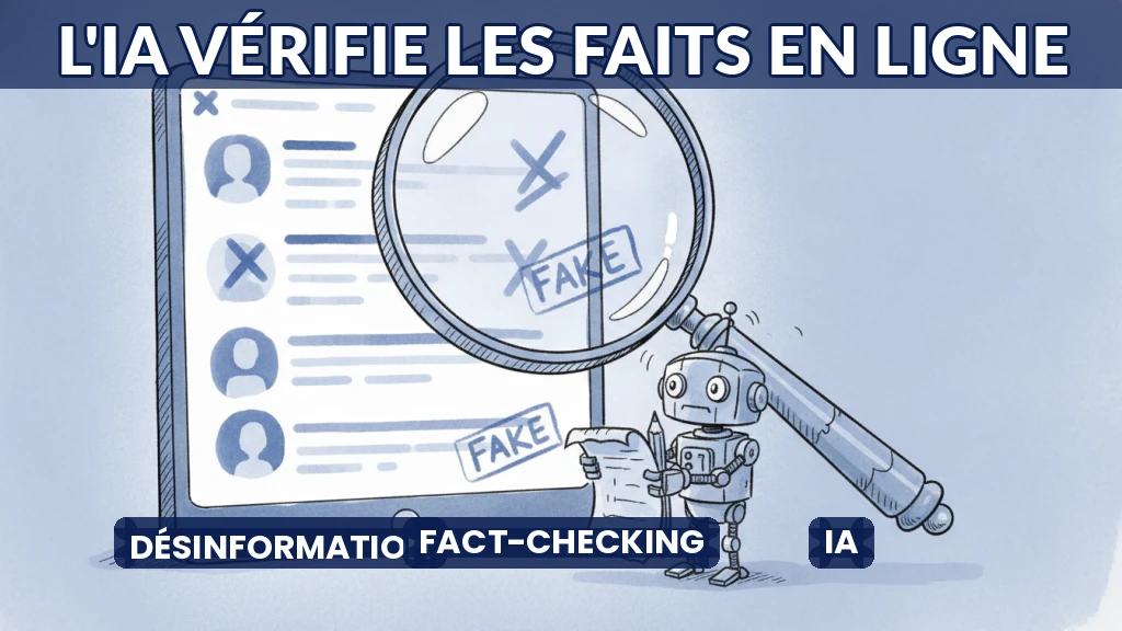 Illustration d'un algorithme analysant des données pour détecter la désinformation.