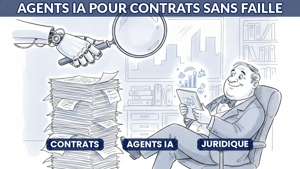 Illustration d'un contrat analysé par une intelligence artificielle juridique.