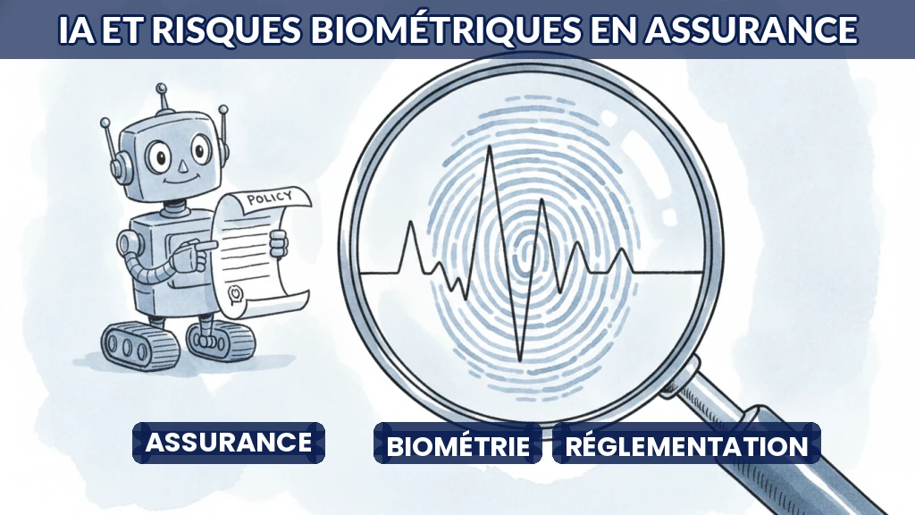 Illustration d'un algorithme analysant des données biométriques pour une souscription d'assurance vie.