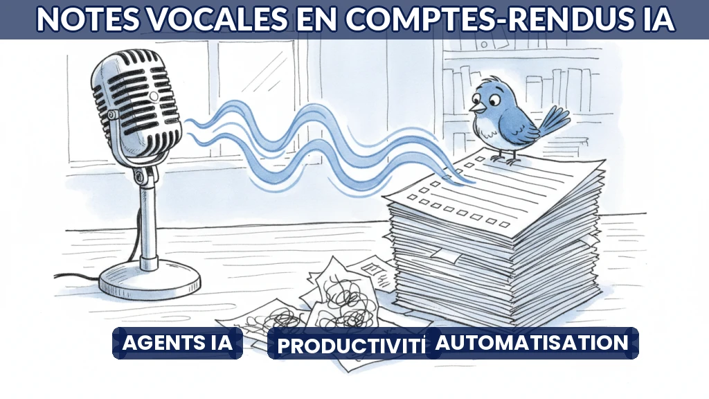 Illustration d'un micro transformant des ondes sonores en document structuré