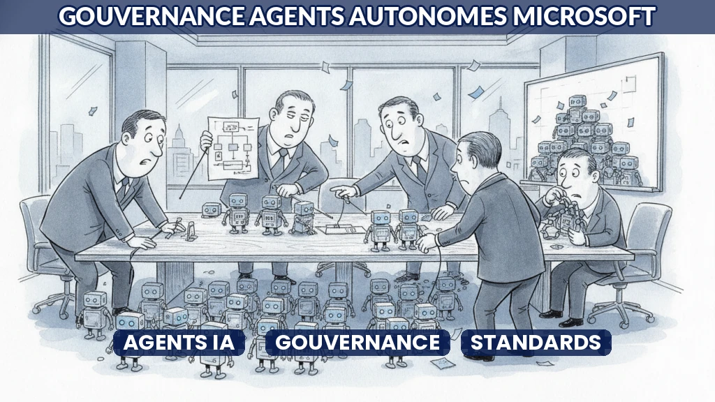 Illustration d'un cadre de gouvernance pour agents autonomes en entreprise.