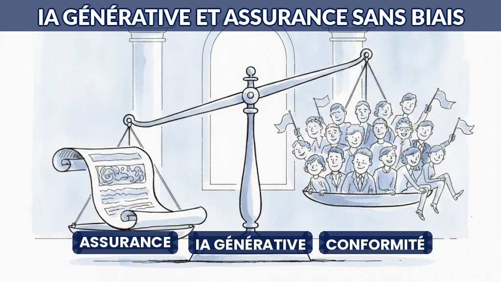 Illustration d'un équilibre entre personnalisation des offres d'assurance et prévention des biais algorithmiques.