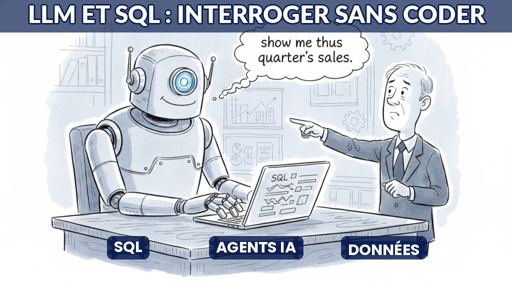 Illustration d'un cerveau numérique connecté à une base de données SQL