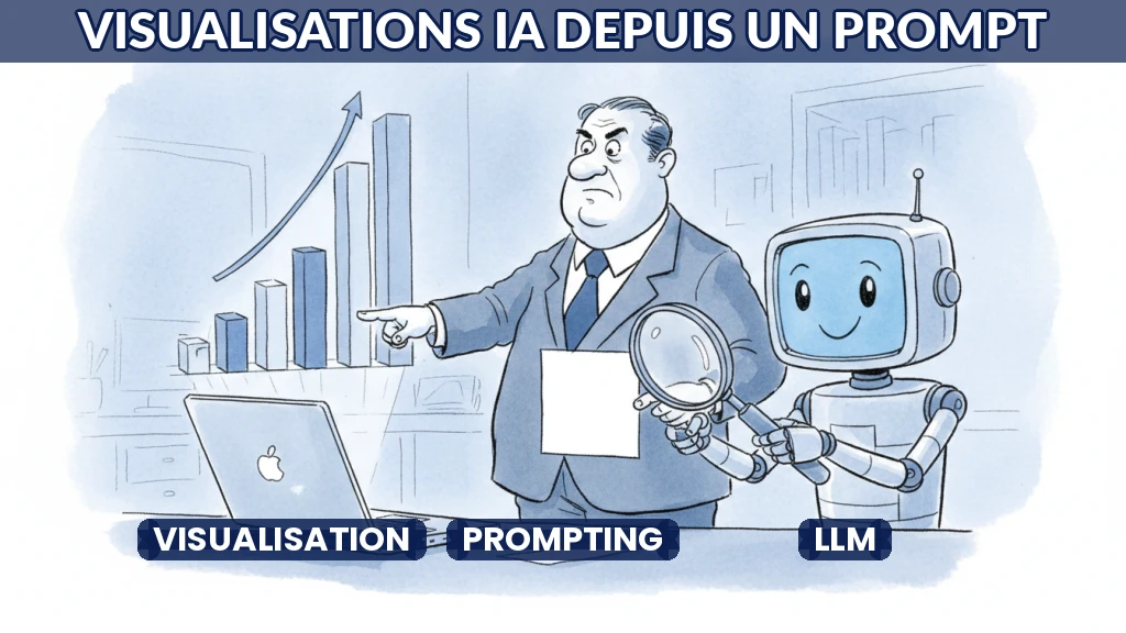 Illustration de graphiques interactifs générés par intelligence artificielle