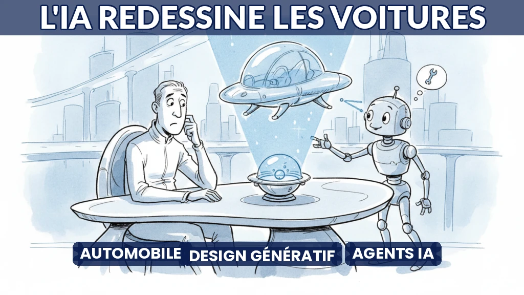 Voiture futuriste dessinée par intelligence artificielle