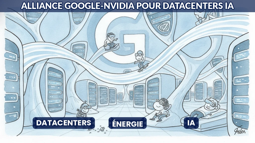 Illustration de datacenters optimisés par une alliance technologique.