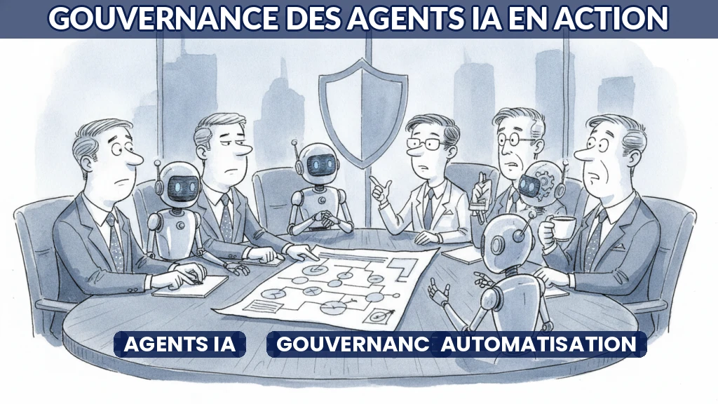 Illustration d'un cadre de gouvernance pour agents IA en entreprise.