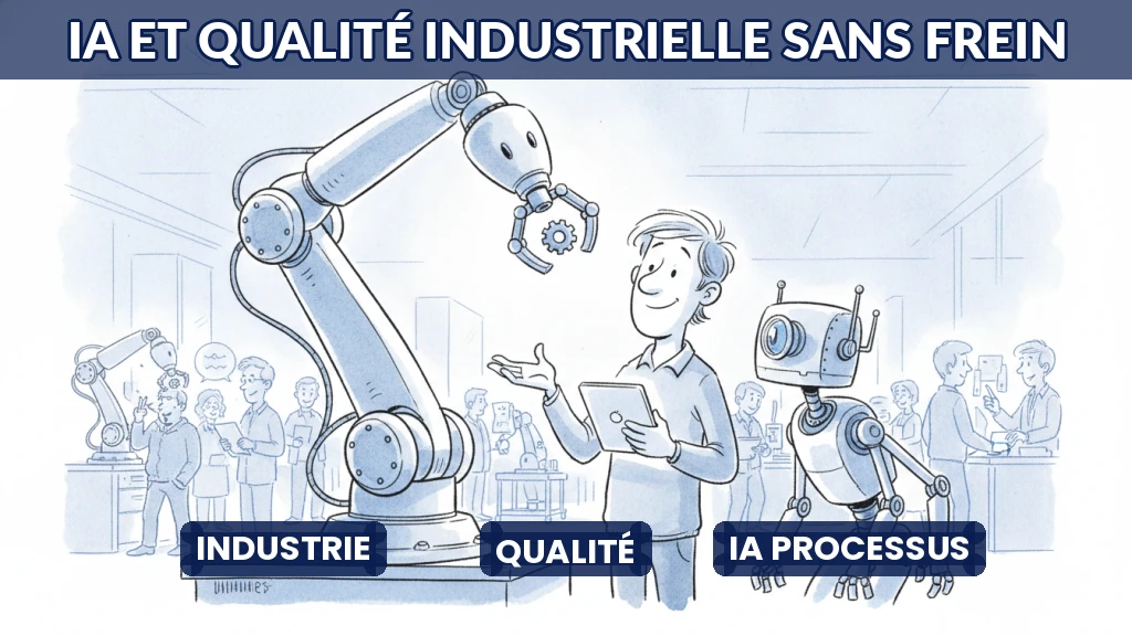 Atelier industriel moderne où des bras robotisés inspectent des pièces avec précision.