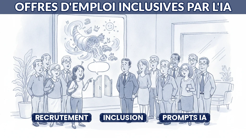 Illustration d'une offre d'emploi inclusive rédigée avec l'aide de l'IA.