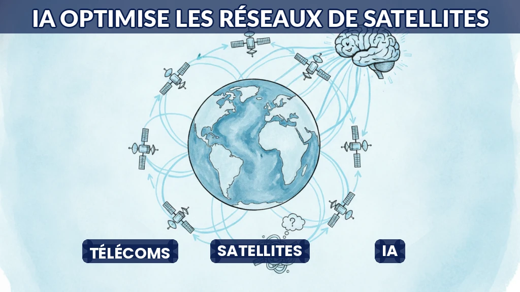 Satellites en orbite terrestre avec réseaux de communication optimisés par IA